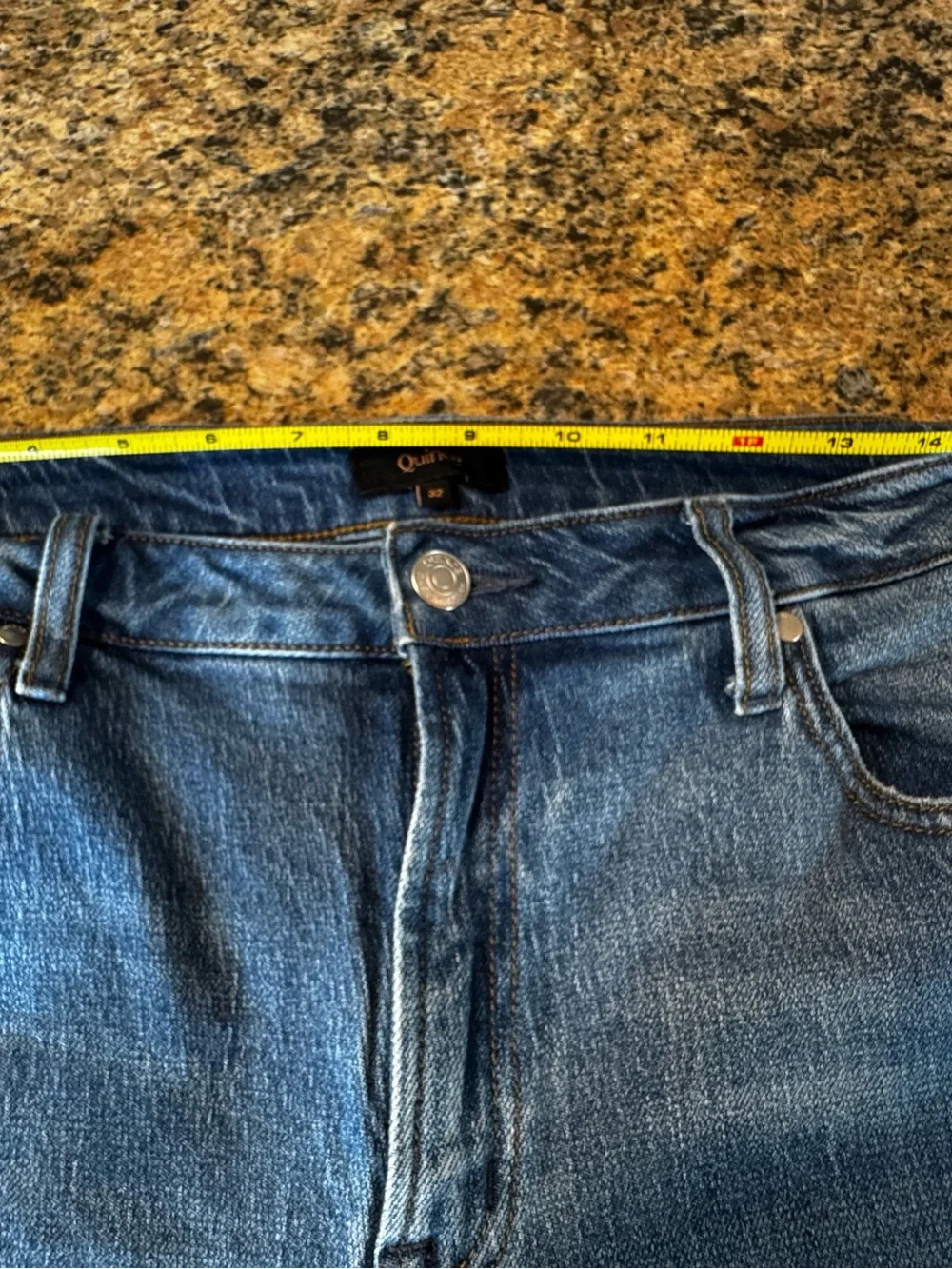 Quince Comfort Stretch High Rise Relaxed Straight Jeans Womens 32 Blue Organic - Picture 11 of 13